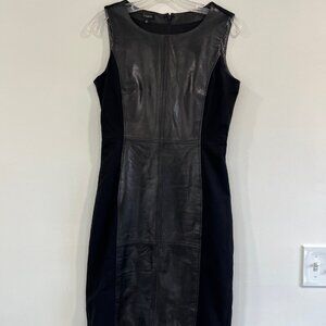 Talbots the little Black Dress Leather and Ponte-Knit Dress - Size 2